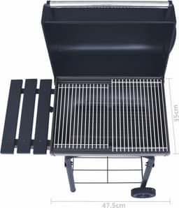 vidaXL Houtskoolbarbecue roker met onderschap zwart — thumbnail 4