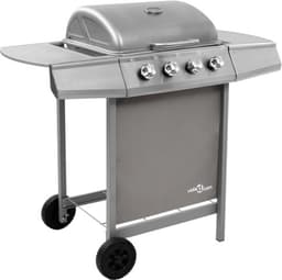 vidaXL Gasbarbecue met 4 branders zilverkleurig — thumbnail 1