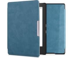 kwmobile e-reader hoesje geschikt voor Kobo Aura H2O Edition 1 hoes - E reader flip case met magnetische sluiting - Ereader cover in petrol