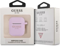 Guess Charms Silicone Case voor Apple Airpods 1 & 2 - Paars — thumbnail 4