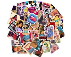 Sexy Dames Stickers | 50 stuks | Mooie Vrouwen | Voor Laptop, Koffer, Stoel, Deur, Telefoon, etc