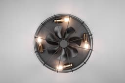 REALITY TRONDHEIM - Ventilator - Zwart mat - excl. 4x E27 4 W - Licht apart schakelbaar - Afstandsbediening - 3 snelheidsinstellingen - Timer — thumbnail 3