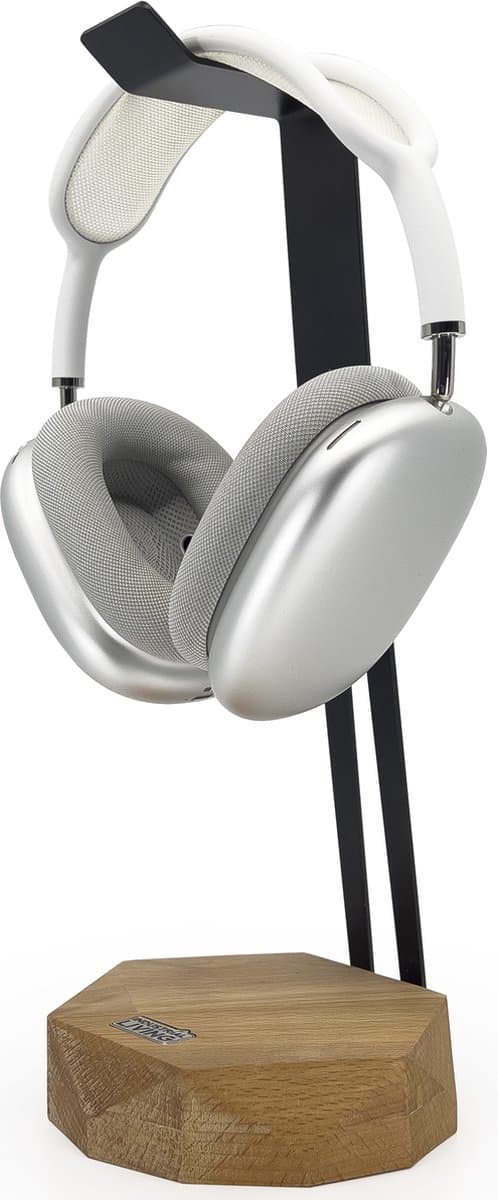 Industrial Living Koptelefoon Houder –Gaming Headset Stand  – Hoofdtelefoon Standaard Bureau– Hout - Metaal — afbeelding 1
