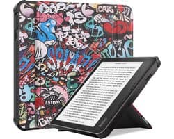 Hoes Geschikt voor Kobo Libra 2 - Luxe E-reader Trifold Case - Bescherm Hoesje Book Cover - Graffity