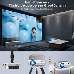 UpLiving® LCD Mini Beamer met Behuizing | Behuizing Zwart en 236cm Breed | 100 inch 16:9 | projectiescherm en beugel | Met WiFi | Met Bluetooth | Native Full HD | 10.000:1 Contrastratio | 8.000 Lumen | Projector - Afstandsbediening - Draagtas — thumbnail 3