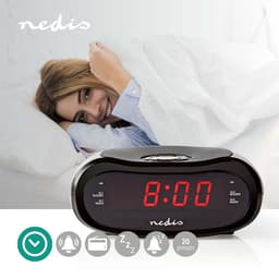 Nedis Wekkerradio - LED - AM / FM - Snoozefunctie - Slaaptimer - 2 Alarmen - Zwart — thumbnail 3
