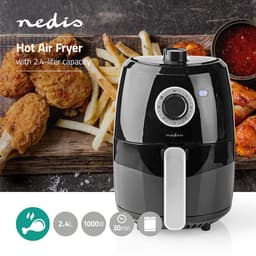 Nedis Airfryer - 2.4 l - Compacte Heteluchtfriteuse - Timer - Zwart — thumbnail 6
