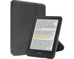 Hoes Geschikt voor Kobo Clara Colour - Luxe E-reader Trifold Case - Bescherm Hoesje Book Cover - Zwart