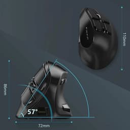 Ergonomische Verticale Draadloze Muis - Oplaadbaar via Bluetooth 5.0, 3.0 en USB voor Windows, Mac, Android en iOS - Ideaal voor Comfort en Gezondheid — thumbnail 5