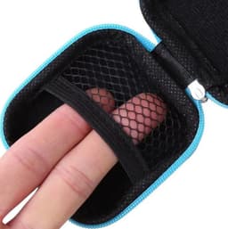 Oortjes Opberg Hoesje | Case | Etui | Organizer | Voor Het Opbergen Van Oordopjes En Laadkabels | Opbergen Van Sleutels | USB | LICHT BLAUW — thumbnail 2