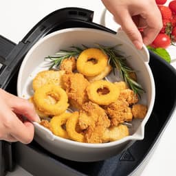 Airfryer siliconen bakje - 20*6.5cm - 2 stuks - Airfryer accessoires - Vaatwasser veilig - BPA-vrij - Grijs — thumbnail 4