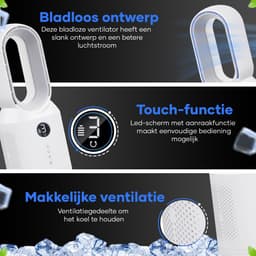 MATTI® - Tafelventilator - Ventilator Staand - Bladloze Ventilator - Draadloos - Incl. Nachtlampje — thumbnail 5