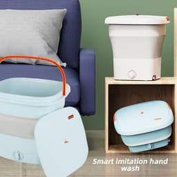 Opvouwbare mini-wasmachine met centrifuge 425 kg/115 l blauw licht sterilisatie - Draagbare wasmachine 220 V - Mini wasmachine — thumbnail 2