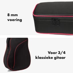 Áengus Gitaartas 3/4 Klassieke Gitaar – 36 Inch – Gitaarhoes met 8 mm Voering – Rugzak – Zwart — thumbnail 4