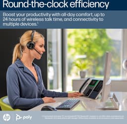HP Poly Voyager 4310 UC Mono On Ear headset Bluetooth Mono Zwart Noise Cancelling Volumeregeling, Incl. oplaad- en dock — thumbnail 3