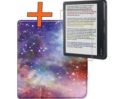 Hoesje Geschikt voor Kobo Libra Colour Hoes Book Case - Hoes Geschikt voor Kobo Libra Colour Hoesje Book Cover Met Screenprotector - Galaxy