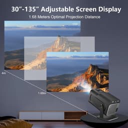 Projector Miniprojector 1080P 4K Native | Home Theatre-Projector Ondersteunt Wifi 5G BT5.0 | Android 11 OS Auto Keystone | 220 Graden 135 Inch Voor Telefoon/Pc/Computer Mini Beamer — thumbnail 3