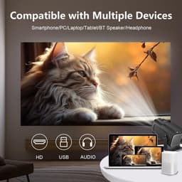 Projector Miniprojector 1080P 4K Native | Home Theatre-Projector Ondersteunt Wifi 5G BT5.0 | Android 11 OS Auto Keystone | 220 Graden 135 Inch Voor Telefoon/Pc/Computer Mini Beamer — thumbnail 2