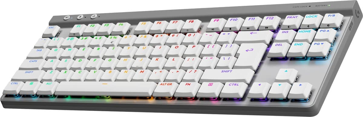 Logitech G515 Lightspeed TKL - Draadloos Gaming Toetsenbord - RGB - Qwerty US - Wit — afbeelding 1
