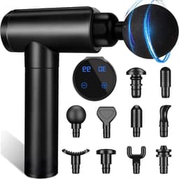 Massage Pistool Diep Weefsel Stille Percussie Spier Rug Nek Hoofd Schouder Lichaamshamer Massageapparaat Pijnverlichting 30 Snelheden Zwart — thumbnail 1
