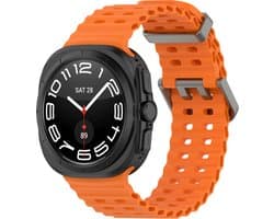 Strap-it Ocean siliconen smartwatch bandje - geschikt voor de Samsung Galaxy Watch Ultra / Ultra 2025 47mm (oranje)