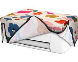 kwmobile linnen hoes geschikt voor HP DeskJet 3750 / 3755 cover - Printer beschermhoes - Bonte bloemen design