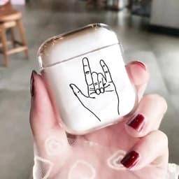 Shieldcase Rock Your Case - beschermhoes geschikt voor Airpods 2 Case - doorzichtig hoesje met zwarte print - transparant — thumbnail 2