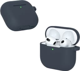 ShieldCase Siliconen Hoesje met Koordje Geschikt voor Airpods 4 - Siliconen Case voor Apple Airpods 4 Case Hoesje - Donkerblauw — thumbnail 2