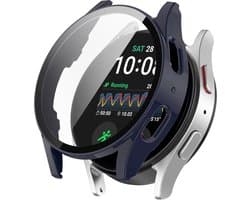 YONO Hoesje geschikt voor Samsung Galaxy Watch 7 - 44mm - Screenprotector Case - Glas - Blauw
