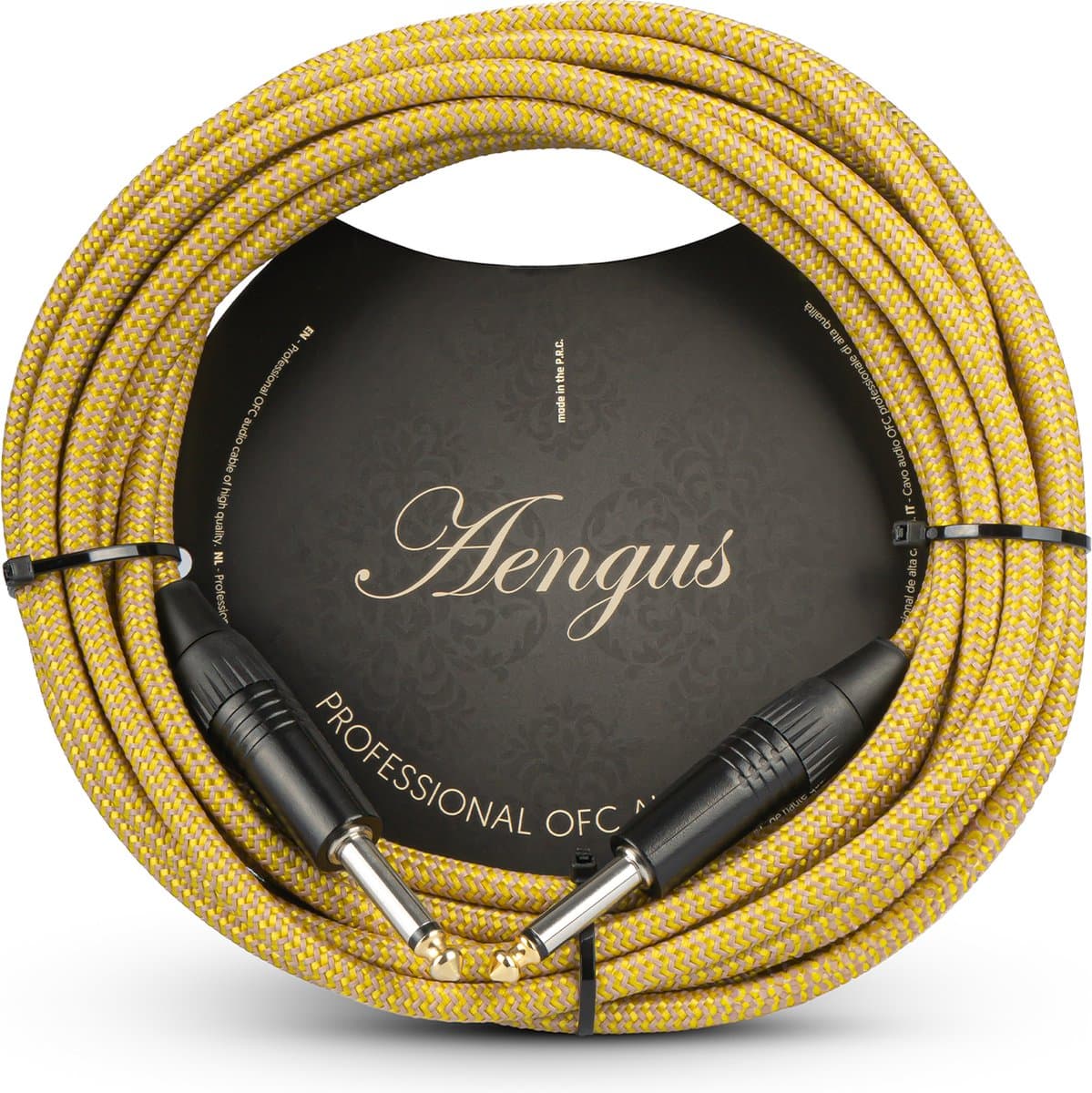 Áengus Gold Tweed Gitaarkabel Instrumentkabel - 6.35mm mono jack plug recht/recht - 6 meter — afbeelding 1