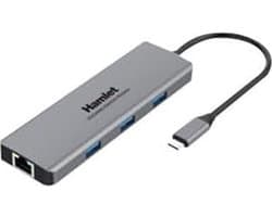 Hamlet HDKC-PD200U laptop dock & poortreplicator Bedraad USB 3.2 Gen 1 (3.1 Gen 1) Type-C Grijs