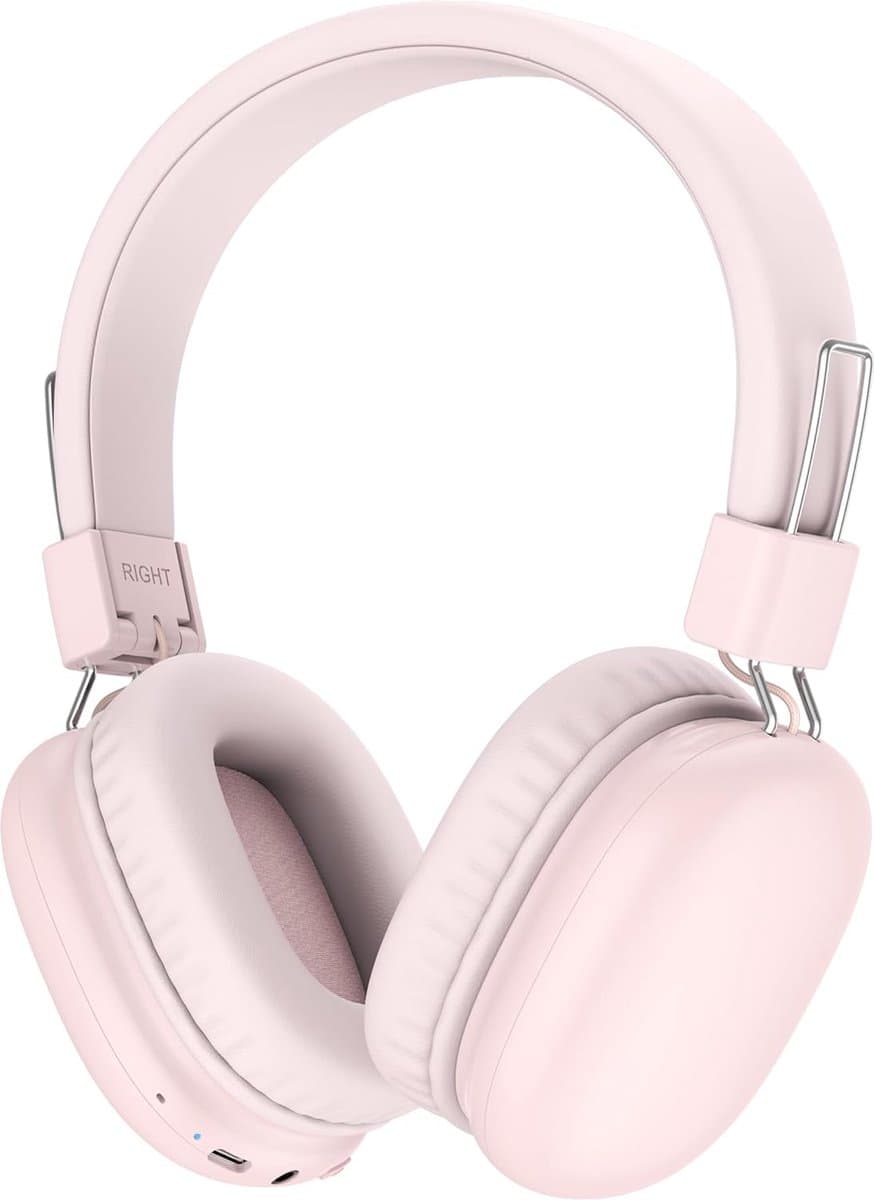 StayPowered Kinderkoptelefoon - Veilig Luisteren en Comfort voor Elk Moment - Instelbaar Volume - 50 Uur Batterij - Bluetooth 5.4 - Ingebouwde Microfoon - Opvouwbaar en Licht - Roze - Levering Sneller dan Aangegeven! — afbeelding 1