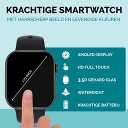 Royal Supplies RF-93 Smartwatch - Smartwatch Heren - Smartwatch Dames- Belfunctie- HD Touchscreen - Horloge - Stappenteller - Bloeddrukmeter - Saturatiemeter - IOS & Android -Screenprotector- Rose goud staal — thumbnail 2