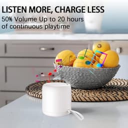 Hoogwaardige Bluetooth speake - Draagbare Bluetooth speaker - Buitenwaterdichte draadloze verbinding TWS - Mini subwoofer - voor familiefeesten en verjaardagscadeaus - Wit — thumbnail 5