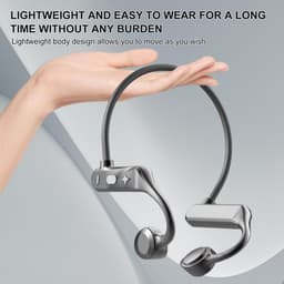 OFMOTRA Bone Conduction Headphone - Open Ear Koptelefoon - Sport Headset - IPX5 Waterbestendig - Oortjes Draadloos - Draadloze Koptelefoon - Bluetooth Oordoppen met Nekband - Zwart — thumbnail 7
