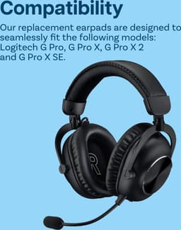 Vervangende Oorkussens voor Logitech G Pro, G Pro X, G Pro X 2, G Pro X SE Hoofdtelefoons van MMOBIEL – Memory Foam en Protein PU Koptelefoon Oorkussens - Noise Isolation Earpads – Zwart — thumbnail 4
