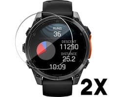 Screenprotector geschikt voor Garmin Fenix 8 – 47mm – Gehard glas – Hoge kwaliteit screen protector 47 mm – Tempered Glass 9H – 2 stuks – TechDefend