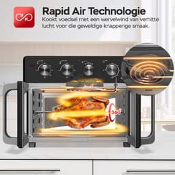 TurboTronic AF32MFD Airfryer Oven XXL – Dubbele Deur – 32L Vrijstaande Mini Oven – Heteluchtoven – Zwart — thumbnail 7