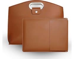 Luxe Laptoptas met Uitneembare Laptop Sleeve - Vegan Leer - Handtas Vrouwen en Mannen - Bruin