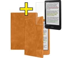 Hoes Geschikt voor Kobo Clara Colour - E-reader Leren Case Sleep Cover Leer Met Screenprotector - Hoes Geschikt voor Kobo Clara Colour Hoesje E-reader Leer - Bruin