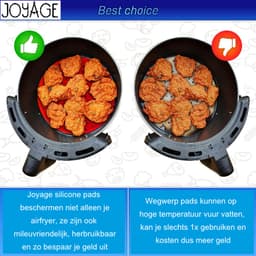 Joyage® Airfryer Silicone Pads - Accessoire voor heteluchtfriteuse - Herbruikbaar - Rond- 23 cm — thumbnail 4