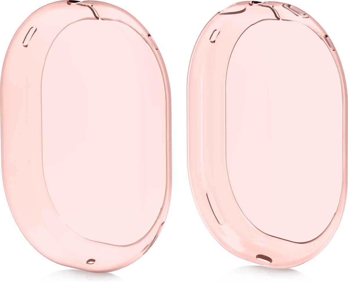 kwmobile koptelefoon hoes van TPU - geschikt voor Apple AirPods Max - 2x hoes voor hoofdtelefoon in roze / transparant — afbeelding 1