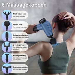 Lìon® Masage Gun - Draadloze Massage Gun - Spiermassage Apparaat - Zwart/Blauw - 23cm x 16cm x 6cm — thumbnail 4