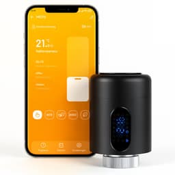 WiFi Radiatorthermostaat met App-bediening en 7 Ventieladapters – Zwart – 1 stuk — thumbnail 1