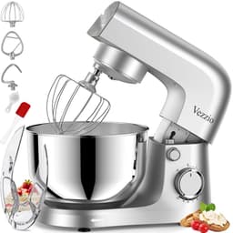 Keukenmachine 1500W – 10 Snelheden – Kneedmachine met 4,5L RVS Mengkom – Zilver — thumbnail 1