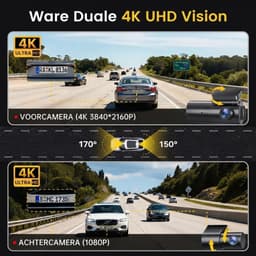 NIVA® Dashcam - 4K - Dashcam voor En Achter - Dashcam voor Auto - Zwart - 4cm x 6cm x 3cm — thumbnail 3