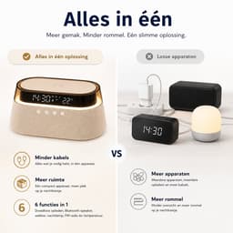 Bobypet - 6-in-1 Draadloos Oplaadstation - Digitale Wekker met Temperatuur - Bluetooth Speaker en FM Radio - RGB Sfeerlamp - Cadeau voor Mannen en Vrouwen — thumbnail 5