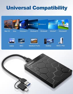 Externe Harde Schijf - Draagbare Opslag - Bestanden Opslaan - Plug and Play - 1 TB - Zwart — thumbnail 4