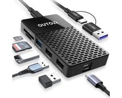 Draagbare SSD Hub - Externe Opslag - Bestanden Overzetten - 3-in-1 Functionaliteit - 1 TB - Zwart