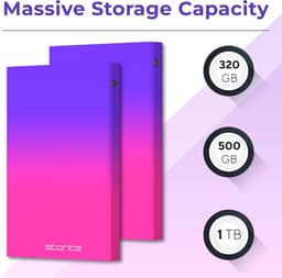 Externe harde schijf - Draagbare opslag - Bestanden opslaan - Supersnelle USB 3.0 - 500 GB - Veelkleurig — thumbnail 2